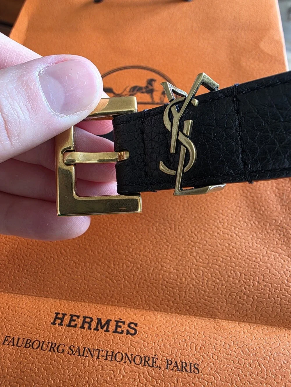 New Never Worn Black Saint Laurent Belt